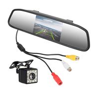 Cámara Visión Trasera Espejo Interior Coche 12 V Monitor Aparcamiento Reproductor DVD PDC Pantalla 4,3 Pulgadas Vídeo HD Accesorios Cámara Marcha Atrás Automóvil(Mirror and Camera)