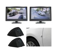 Cámara Visión Trasera Sistemas De Espejo Retrovisor Digital AHD De 5 Pulgadas para Coche Visión Nocturna HD 720P Cámara De Punto Ciego con Vista Lateral Camara Marcha Atras(Negro)