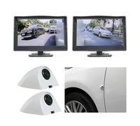 Cámara Visión Trasera Sistemas De Espejo Retrovisor Digital AHD De 5 Pulgadas para Coche Visión Nocturna HD 720P Cámara De Punto Ciego con Vista Lateral Camara Marcha Atras(Blanco)