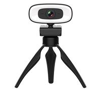 Cámara web 2K USB automática para cámara de computadora con micrófono, luz de llenado de 3 engranajes para conferencias Strea