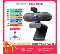 Cámara Web 4K con trípode, ordenador USB EMEET, cámara de Streaming con enfoque automático y micrófonos para Zoom/telés/OBS/PC/Mac/portátil With Webcam Tripod