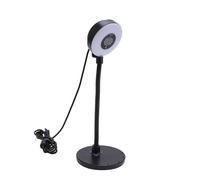 Cámara web de 5 MP con luz de relleno, enfoque automático y varilla flexible, cámara web USB con micrófono para transmisión de aprendizaje en línea, 3 modos de color, base de aleación de aluminio