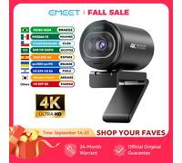 Cámara Web de transmisión 4K, 1080P, 60FPS, USB, EMEET S600, enfoque automático, cámara de transmisión viva con micrófonos para Tiktok/YouTube Webcam 4K