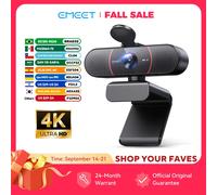 Cámara web de transmisión 4K, minicámara de ordenador con enfoque automático USB EMEET con micrófonos para Zoom/telés/OBS/PC/Mac/portátil 4KWebcam
