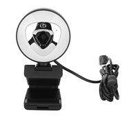 Cámara Web HD, Cámara Web con Micrófono Incorporado de 30 FPS, Cámara de Computadora, Luz de Relleno de 3 Niveles de Brillo Plug And Play, Amplia Compatibilidad, Adecuada para XP2, Win Vista, Win 7, W