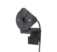 Cámara web Logitech Brio 300 Full HD - GRAPHITE, conexión USB-C, Micrófono integrado, cubierta protectora, soporte para monitor o portátil