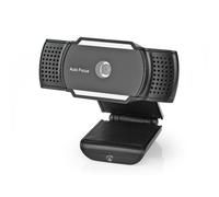 Nedis Webcam WCAM110BK – 2K@30fps, enfoque automático, micrófono incorporado, negro