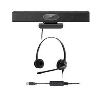 Cámara web profesional HD 1080P | Auriculares USB con cancelación de ruido binaural profesional | Paquete | Compatible con Basecamp