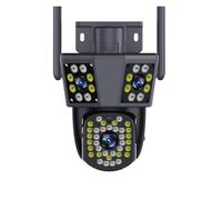 Cámara WiFi 2K 4MP for Exteriores, Zoom 10X, Seguridad CCTV, Triple Lente, Pantalla Triple, cámara de videovigilancia Ai Track(4MP Camera Add 128G)