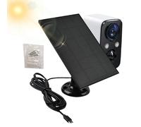 Cámara Zonnepaneel - 3W 5V Buitenzonnepaneel ABS Met Type-C Aansluiting En 1. Kabel - Efficiënte Oplader Met 360° Bevestigingsbeugel Voor Camera's, Deurbellen, Outdoor En Weerbestendig Gebruik