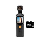 Cámaras de Bolsillo 4K, Cámara de Vlogueo WiFi con Tarjeta de 64 GB, Cámara de Acción para Viajes, Deportes y Trabajo.