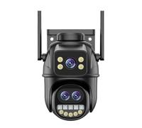 Cámaras de seguridad, Cámara IP WiFi 4K HD de 8MP for exteriores con zoom 8x, tres lentes y doble pantalla. PTZ seguimiento automático for seguridad doméstica videovigilancia Para el hogar(NO CARD)