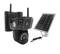 Cámaras de Seguridad Solares 4K de 8MP, Cámara WiFi con Batería, Vigilancia Exterior del Hogar PTZ de 360° con Visión Nocturna en Color, Almacenamiento en la Nube, Detección