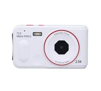 Cámaras Digitales, Cámara con Zoom de 72MP 2.5K 16x, Enfoque Automático, Punto Antivibración y Disparo, Cámara Compacta Portátil para Niños, Estudiantes, Vlogging Selfie, (White)