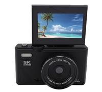 Cámaras Digitales para Fotografía, 5k UHD 75MP 18x Zoom Zoom WiFi Vlogging Camera con 3 '' Flip Screen, Anti Shake Compact Travel Digital Video Camera para Estudiantes (Black)