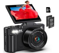 Cámaras digitales para fotografía, cámara de vlogging de 5K 75MP para YouTube WiFi, cámara UHD de enfoque automático, pantalla abatible de 180° de 3 pulgadas con zoom de 18X, YouTube de viaje con