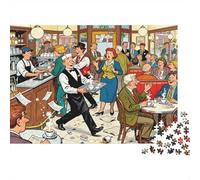 Camarero en un Tradicional café británico Puzzle De Madera Impermeable DIY Puzzles De 1000 Piezas para Adultos Imposible Rompecabezas Juegos Educativos