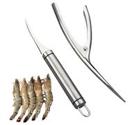 Camarones Line Cuchillos,2 Pcs Shrimp Peeler Pelador de camarones de Acero Inoxidable Shrimp Line Knife Limpiador de Camarones - Herramienta de Cocina Esencial