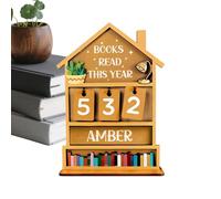 Camas de madera Book Tracker - Contador de lectura manual | Panel decorativo rústico | Libros para la biblioteca de oficina Office Home