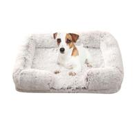 Camas Ortopédicas Para Perros De Gran Tamaño, Cama De Espuma Tipo Huevera Para Perros, Cama Lavable Para Mascotas Con Funda Lavable Extraíble Y Base Antideslizante Para Perros Y Gatos,blanca,2XL