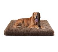 Camas ortopédicas para perros, grandes, extraíbles y lavables, rectangulares, cojín de almohada para mascotas, colchón para jaula de mascotas con parte inferior antideslizante (100 x 60 x 10 cm, caqui