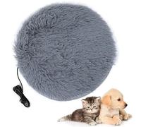 Camas para gatos autocalentables, interfaz de carga USB de felpa para las cuatro estaciones, manta eléctrica para mascotas, alfombrilla calefactora para gatos salvajes e interiores (Gris Plata)