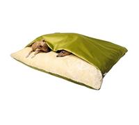 Camas para mascotas Caseta grande Invierno Cálido Nido de Gato Saco de dormir extraíble y lavable Cojín para mascotas Cojín para perros Sofá suave para casa grande (Color: Verde fruta, Tamaño: L-75 x