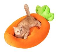 Camas para mascotas para gatos, decoración cálida de felpa de zanahoria, cama lavable para gatos, lindo nido, para cachorros, conejos, animales pequeños y medianos, sala de estar, balcón, clima frío