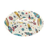 Camas para perros con patrón de cohetes y planetas, para aliviar el estrés, camas esponjosas para gatitos de tamaño extra pequeño