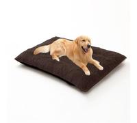 Camas suaves y esponjosas para perros, cama extragrande para perros, cojín de almohada antiansiedad para mascotas, colchón rectangular lavable con parte inferior antideslizante (65 x 48 x 8 cm, marrón