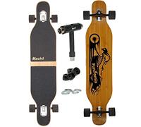Camber Longboard con rodamientos de cerámica Mach1 en Flex1 Drop Through Cruiser Freeride Skate Full Board con T-Tool