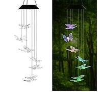 Cambia de Color LED Solar Carillón Viento Luz,Iluminación Atrapasueños Colgante Funciona con Energía Lámpara Noche Luz ,Espiral Giratorio Decorativo Campana Viento,Exterior Jardín Patio Artesanía Arte