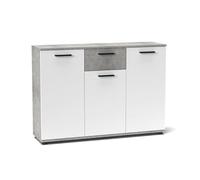 CAMBIA TUS MUEBLES CTM® Aparador Bosco 3 Puertas y 1 Cajón, Mueble de Almacenaje Moderno para Salón, Recibidor o Comedor, 120 cm, Gris/Blanco