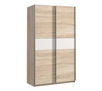 CAMBIA TUS MUEBLES CTM® Armario Winter 120 cm - Puertas Correderas - Interior con Estantes y Barras - Estilo Nórdico - Melamina Roble o Blanco - 120x61x210 cm - Dormitorio (Roble)