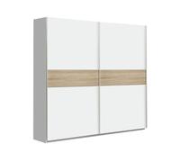 CAMBIA TUS MUEBLES CTM® Armario Winter 200 cm - Puertas Correderas - Estilo Nórdico - Interior con Estantes y Barras - Melamina Roble o Blanco - 200x61x210 cm - Armario Ropero Moderno (Blanco)