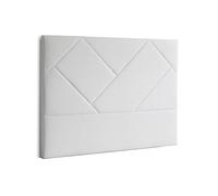 CAMBIA TUS MUEBLES CTM® Cabecero Eupa - Tapizado en Polipiel Color Blanco con Diseño Asimétrico y Acolchado Suave, Estilo Moderno para Dormitorio de Matrimonio 160x6x120 cm