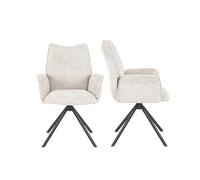 CAMBIA TUS MUEBLES CTM® Pack 2 Sillas Andrea - Tapizadas en Tela con Brazos Integrados y Giro 180º Retorno, Estilo Moderno para Comedor, Oficina o Sala de Reuniones (Color Beige)