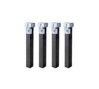 CAMBIA TUS MUEBLES CTM®Pack 4 Patas cuadradas para somier, Patas de Metal universales 30x3 cm con Abrazadera de Grapa para somier de láminas. Fácil colocación, Muy Resistentes
