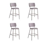 CAMBIA TUS MUEBLES CTM ® Pack 4 Taburetes Altos Ned para Cocina o Barra - Respaldo Tapizado Antimanchas en Tela Castel Gris Claro, Estructura Metálica, Altura Asiento 72 cm, Color Crema