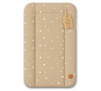 Cambiador bebe 70x50 cm - colchon impermeable portátil para comoda o lavadora cojin muda cómoda trocador fraldas colchón colchoneta fácil de limpiar Beige con estrellas blancas