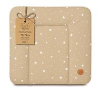 Cambiador bebe 75x72 cm - colchon impermeable portátil para comoda o lavadora cojin muda cómoda trocador fraldas colchón colchoneta fácil de limpiar Beige con estrellas blancas