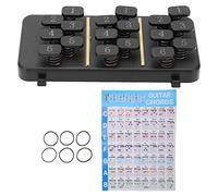 Cambiador de Acordes de Guitarra, Herramienta de Acordes de Ayuda para Guitarra Tono Claro Sin Dolor 18 Botones 110 Acordes con 6 Bandas de Goma para Entrenamiento para Clases para Principiante