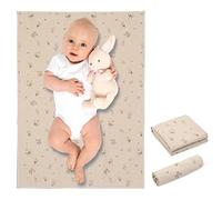 Cambiador de bebé de cuero vegano, cambiador portátil lavable, cambiador de viaje plegable para bebé, regalos de ducha para recién nacidos (flor, 20 x 28 pulgadas)