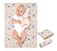 Cambiador de bebé de cuero vegano, cambiador portátil lavable, cambiador de viaje plegable para bebé, recién nacidos, regalos de ducha (dinosaurio, 20 x 28 pulgadas)