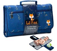 Cambiador de bebé de Lil Fox. Cambiador portátil para bolsa de pañales de bebé o cambiador de mesa. Cambiador de pañales con una sola mano. Regalos de baby shower, artículos esenciales para bebés