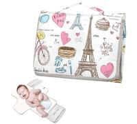 Cambiador de bebé reutilizable con bolsillo de pañuelos, ciclo de París, simple garabato, cambiador portátil para bebé para niña y niño cambiador de pa?ales para bebes