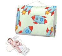 Cambiador de bebé reutilizable con bolsillo para pañuelos de dibujos animados de cohetes de color lindo cambiador portátil para bebé bebé kit de viaje cambiadores de pa?ales para bebés
