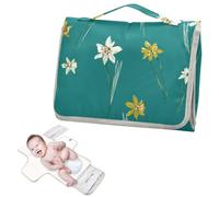 Cambiador de bebé reutilizable con bolsillo para pañuelos, estilo Oliver Jeffers, narciso, espuma de mar, cambiador portátil para recién nacidos, niñas y niños, cambiador de pa?ales para bebés