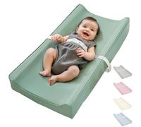 Cambiador de cuero vegano para bebé, cubierta impermeable, tamaño estándar, fácil de limpiar (verde)
