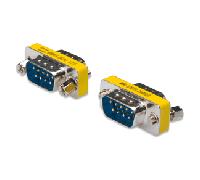 Gender Changer, D-Sub9 metal housing, M/M, with Hex screws